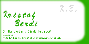 kristof berdi business card